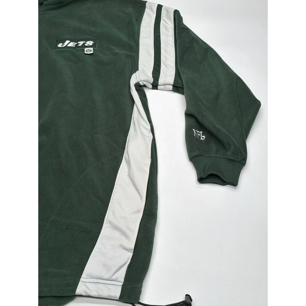 NFL New York Jets Fleece Quarter Zip Pullover Men's 2XL Green‎ White